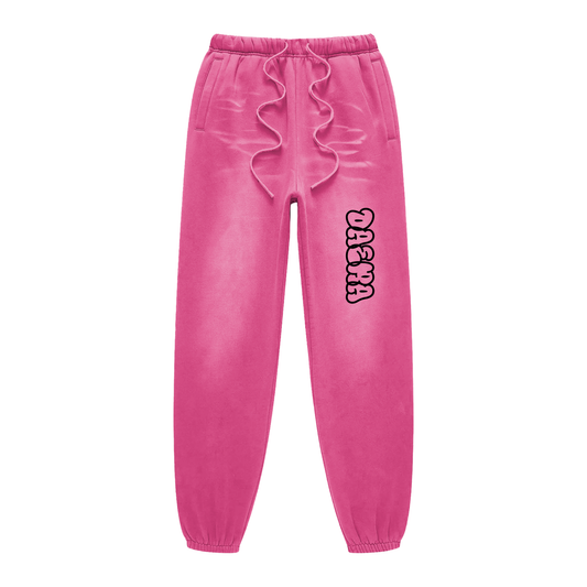 Pink Sunfade Fleeced Sweatpants