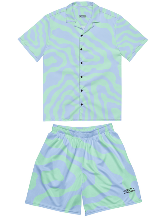 (WAVEY) Button Shirt & Shorts Bundle